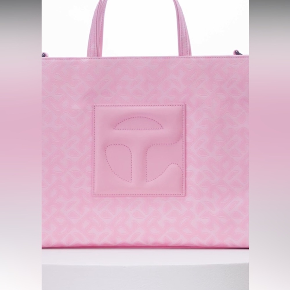 💕Telfar NWT bubblegum pink jacquard monogram Ltd edition medium shopper bag - Picture 2 of 6